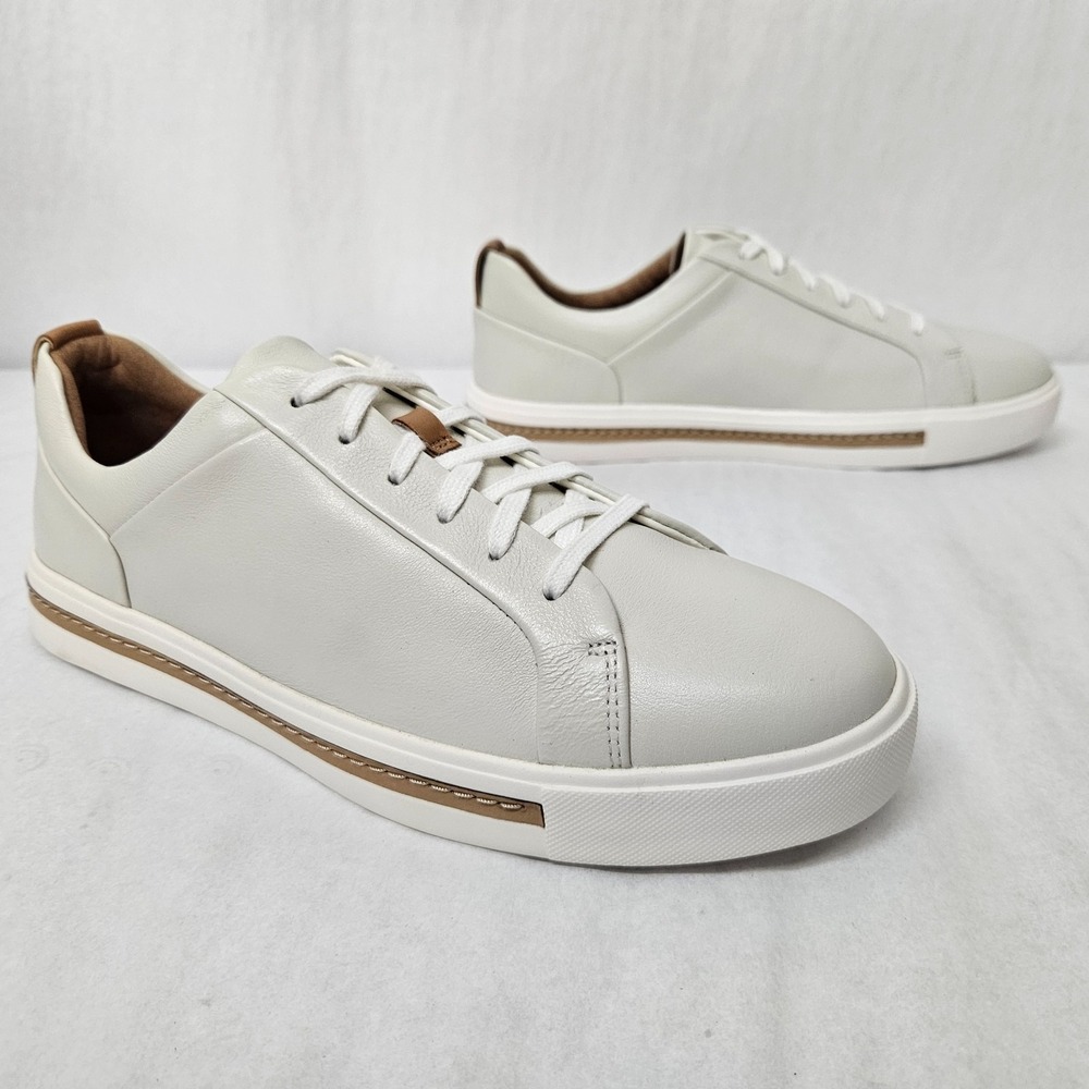 Clarks‎ Un Maui Lace Off Low Top Sneakers 26140168 White Leather Womens Size 9